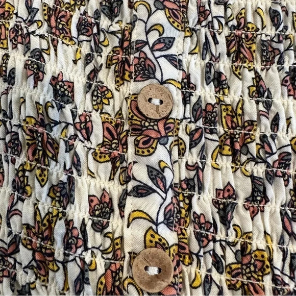 As U Wish Floral Boho Maxi Dress Spaghetti Strap Smocked Top Size Large - Picture 10 of 11